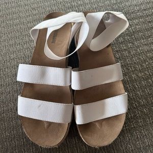 White platform sandals